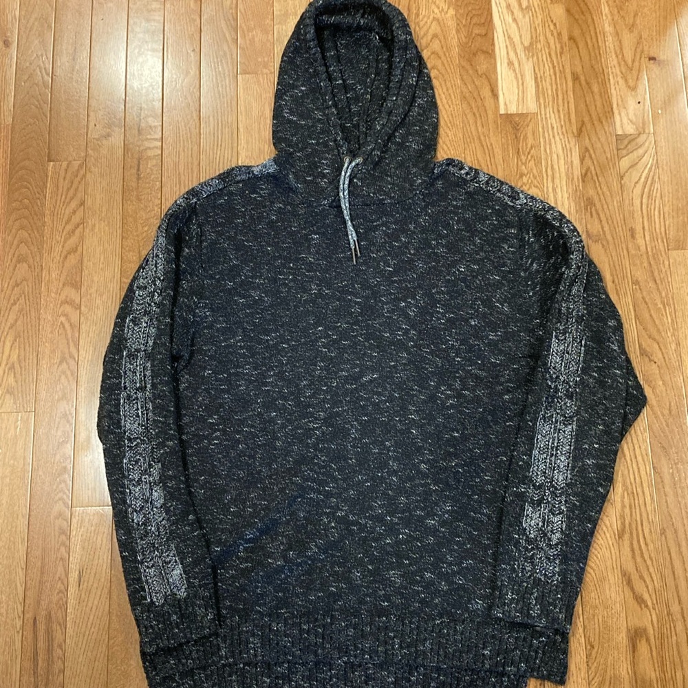 Outpost Makers Men's Black Knit Hoodie Sweatshirt